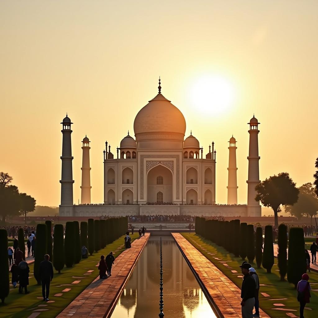 Taj Mahal at Sunrise during Agra Day Tour