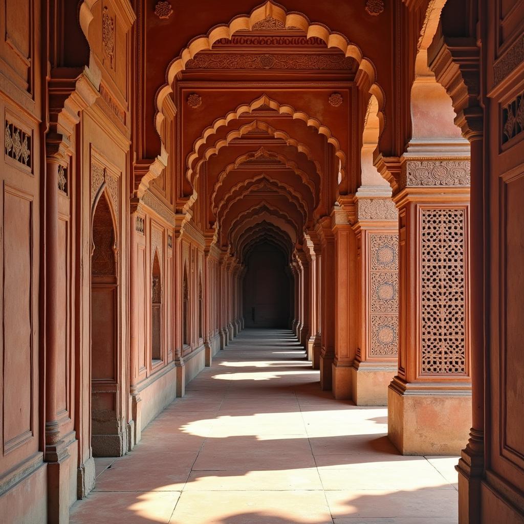 Agra Fort Mughal Architecture During India Tour