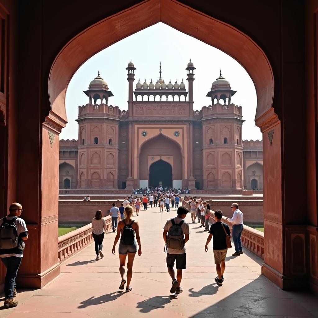 Exploring Agra Fort's Mughal Architecture on an India Tour