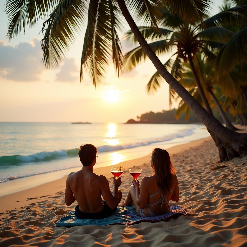 Relaxing on a Goan beach after arriving from Ahmedabad