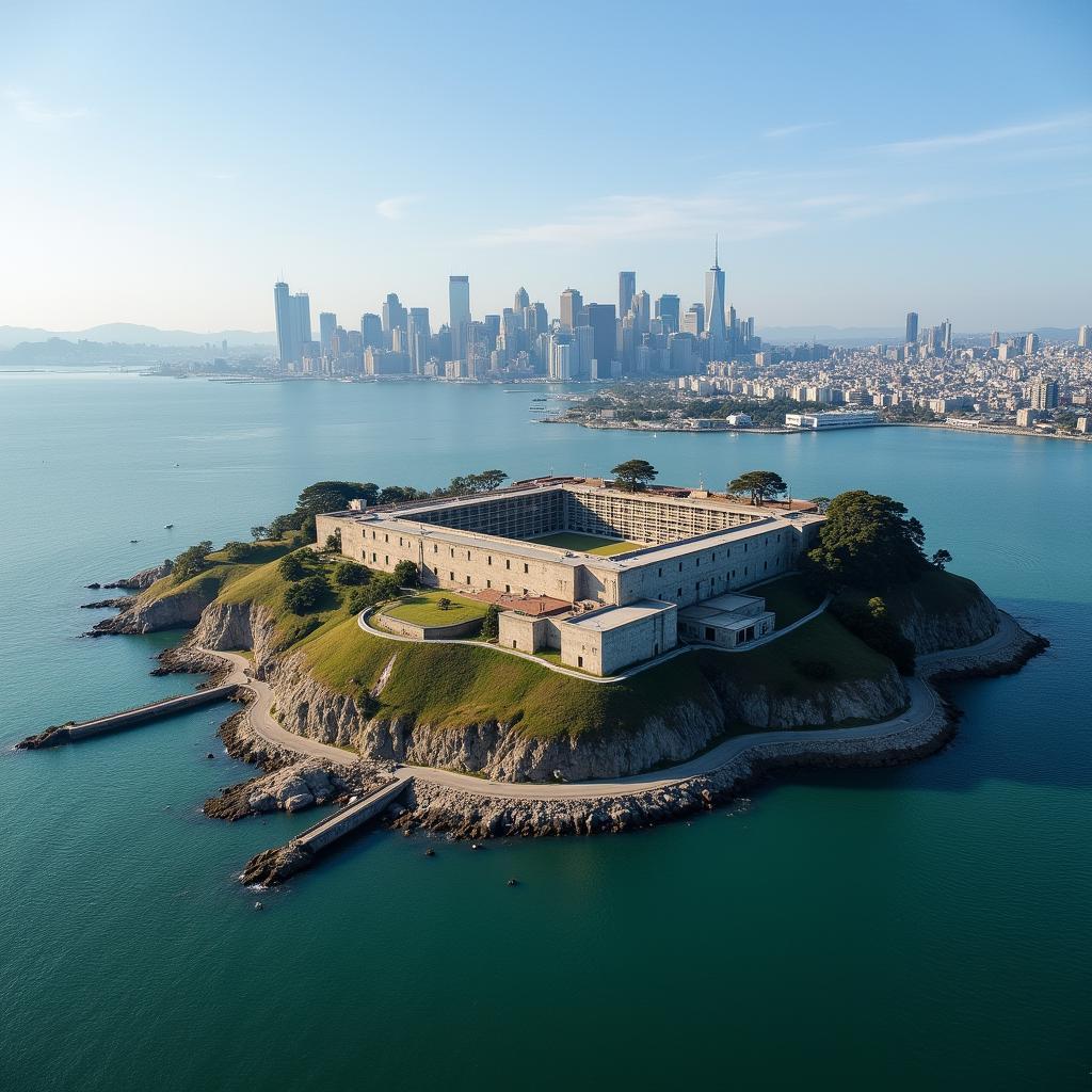 Aerial View of Alcatraz Island