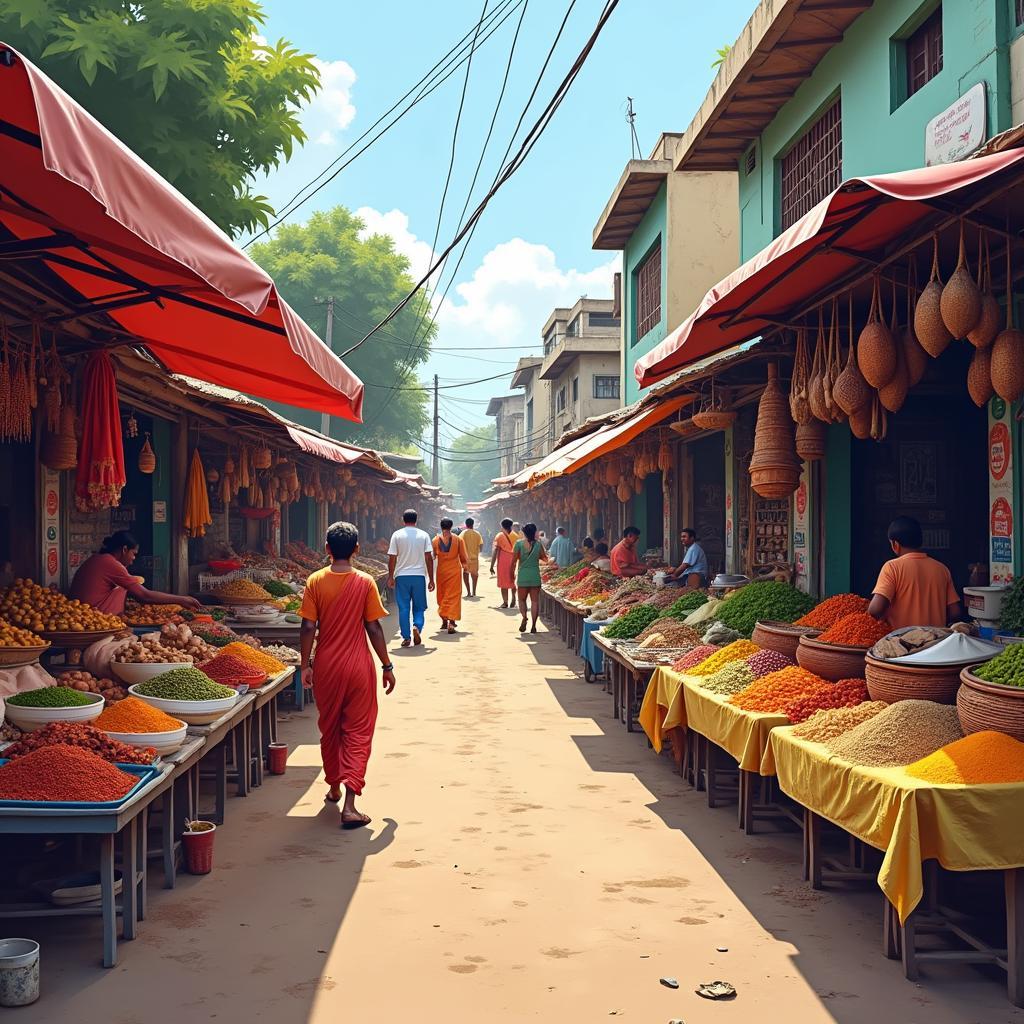 Vibrant Local Market in Alibaug