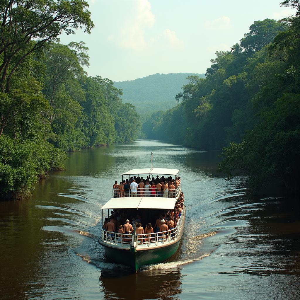 Cruising down the Amazon River