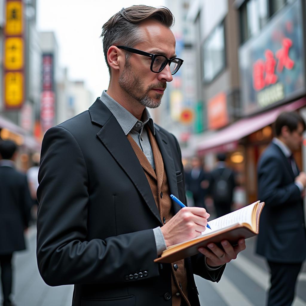 Andy de la Tour Observing Tokyo Street Style