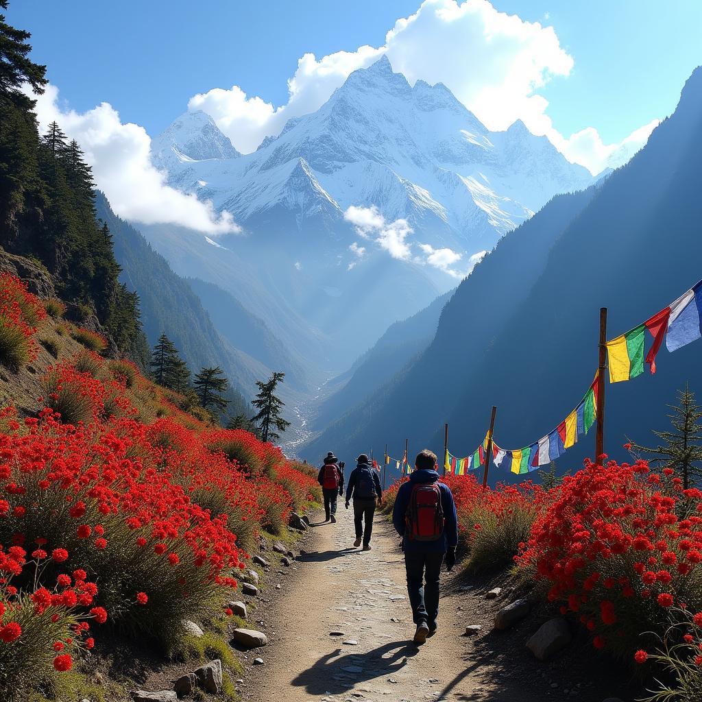 Trekking in the Annapurna region of Nepal