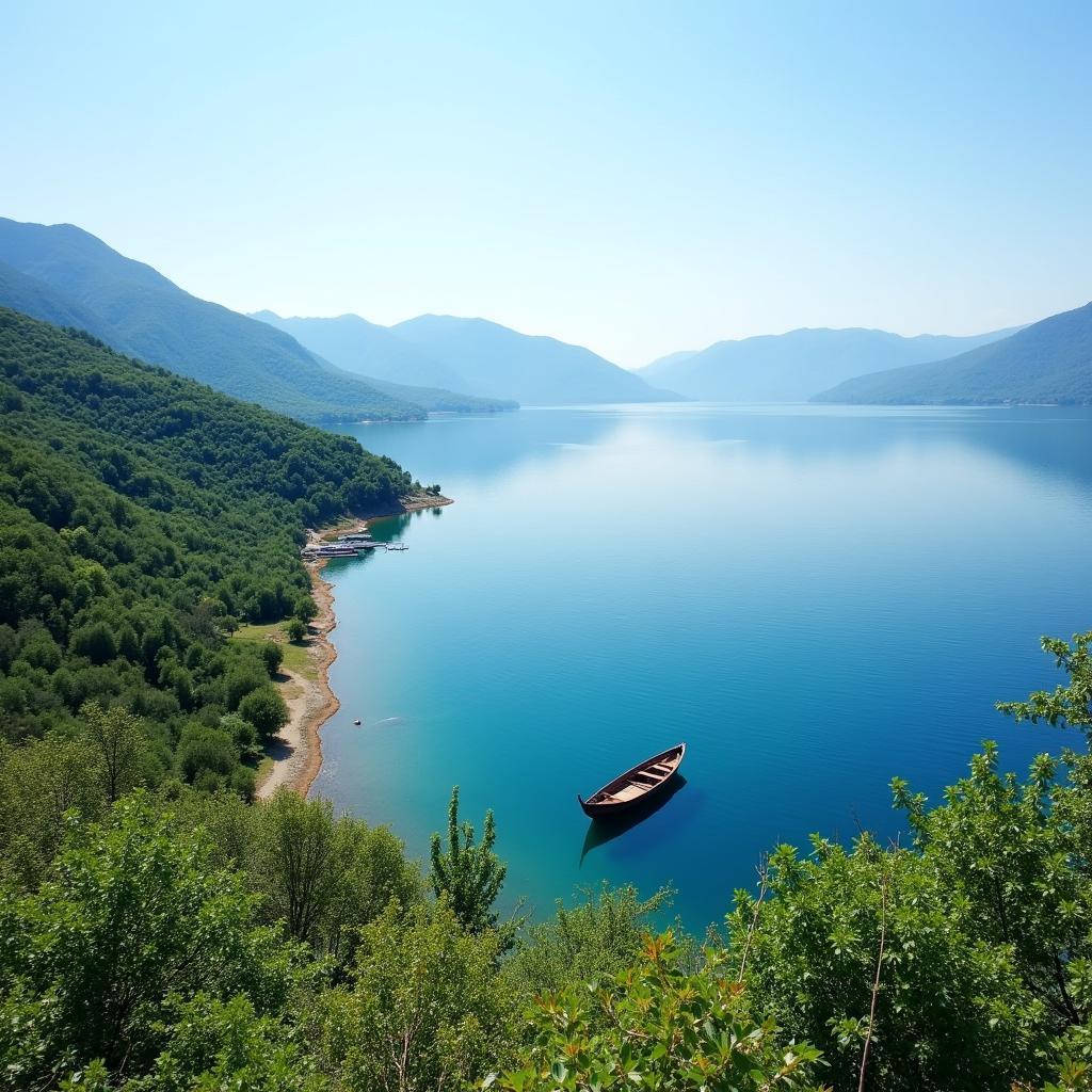 Lake Sevan and Surrounding Mountains in Armenia