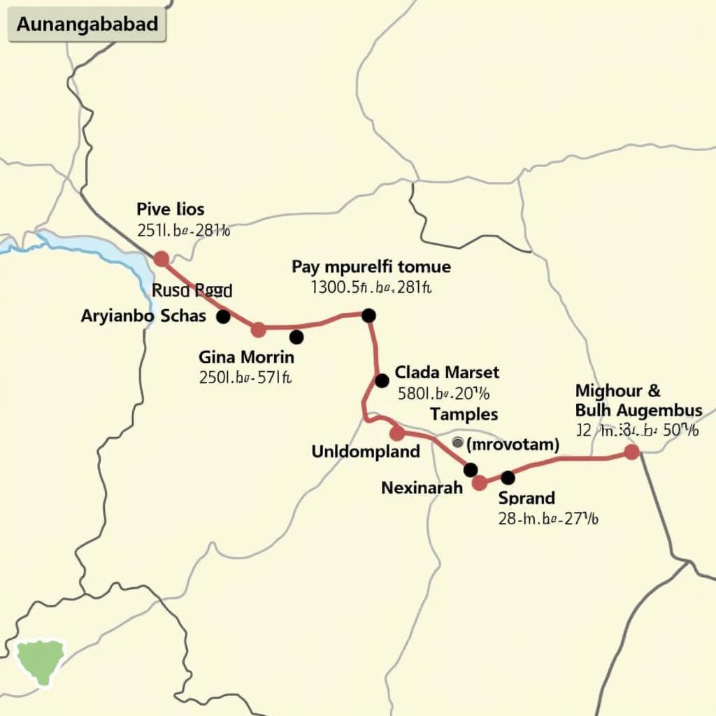 Ashtavinayak Tour Route Map from Aurangabad