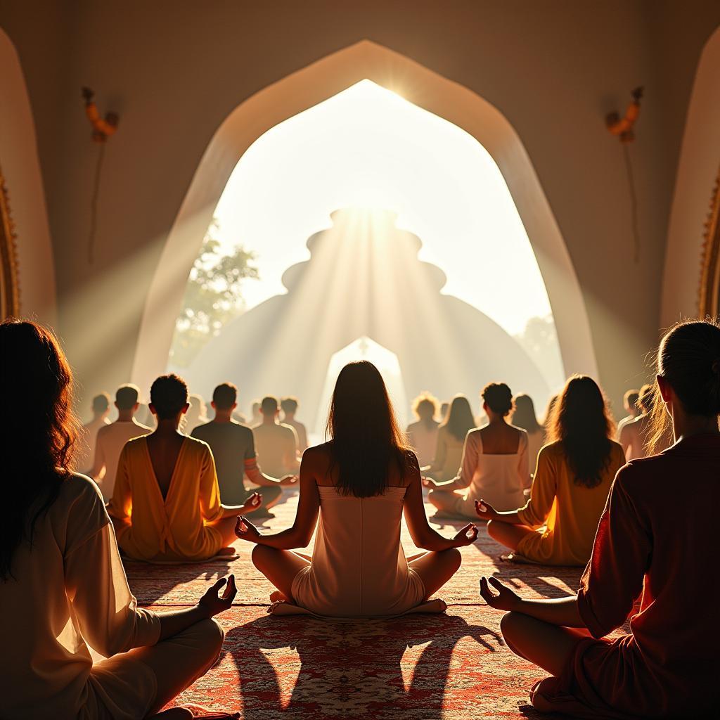 Meditating in Auroville