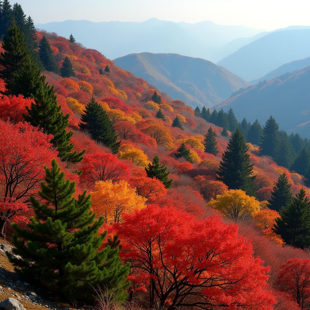 Autumn Foliage in Japanese Mountain