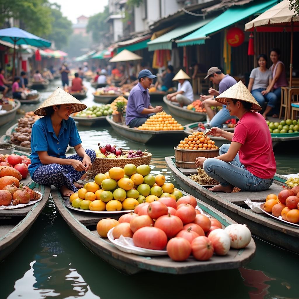 Exploring a Vibrant Floating Market on a Bangkok Day Tour