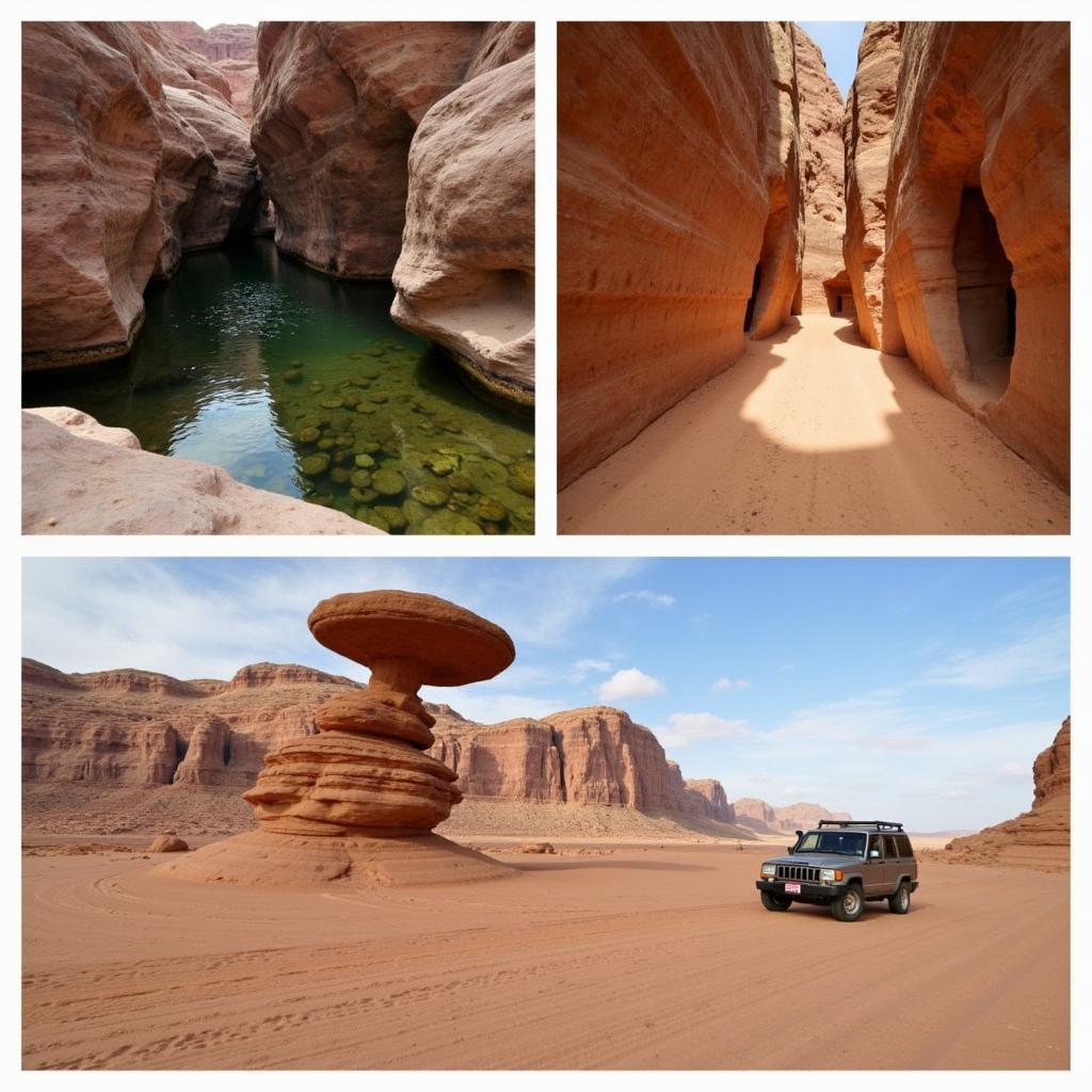 Highlights of a Wadi Rum Jeep Tour: Lawrence's Spring, Khazali Canyon, and Mushroom Rock