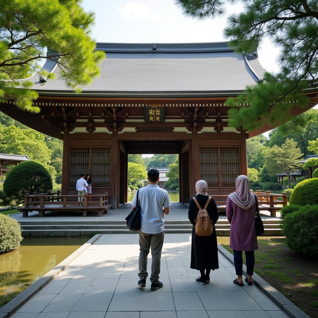 Exploring a serene Japanese temple on a Bismillah Tour