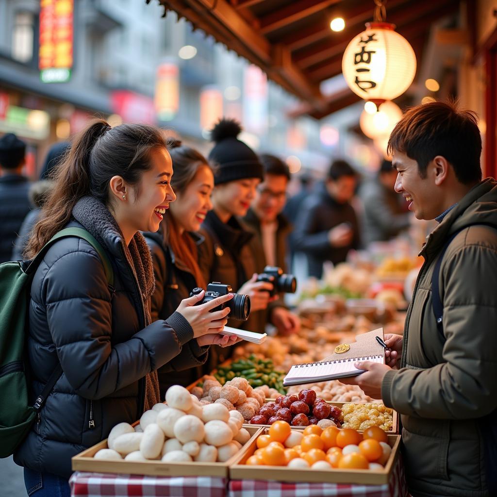 Group of travel bloggers exploring Japan on a blog tour