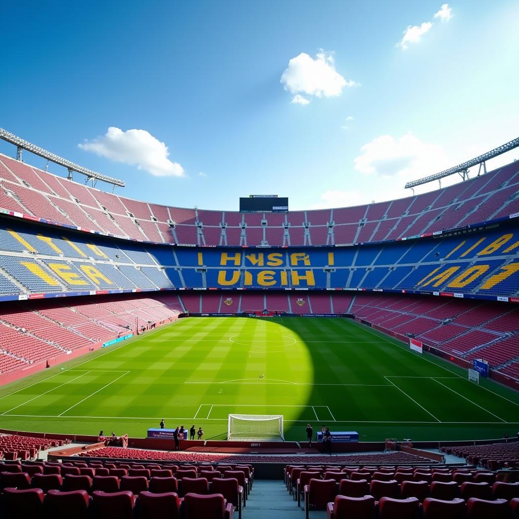 Camp Nou Stadium Panoramic View during a Barcelona Tour