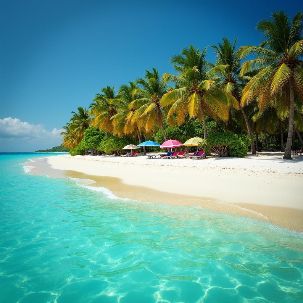 Relaxing on a Caribbean beach