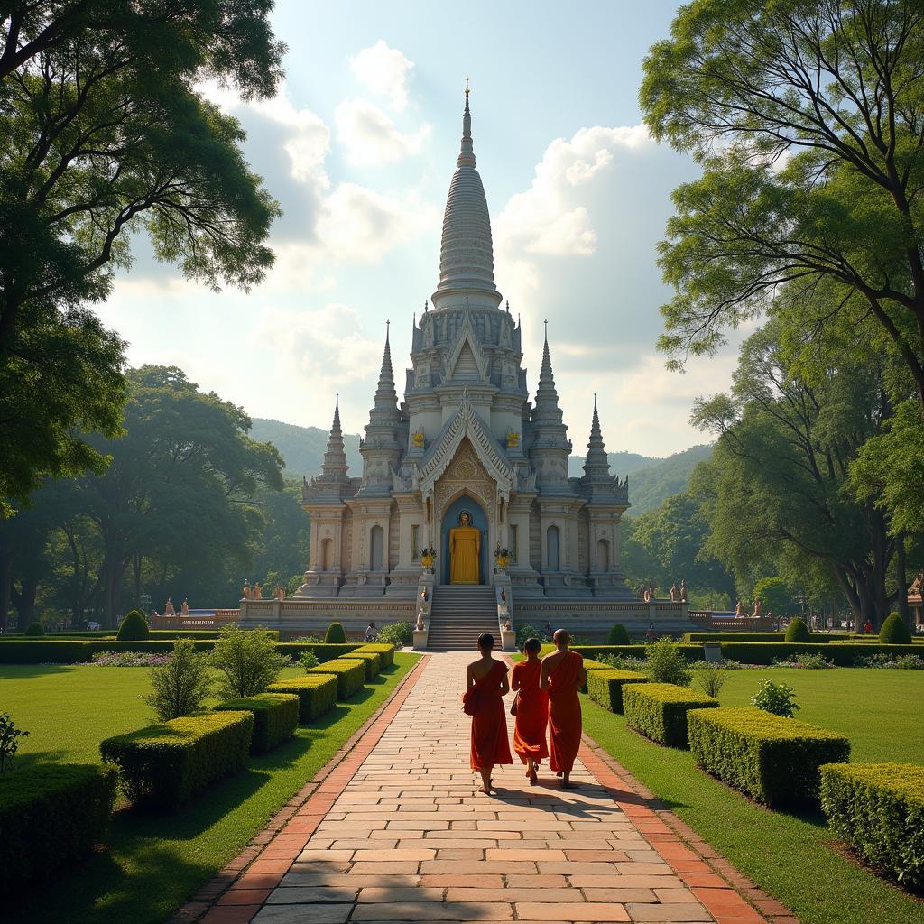 Visiting a temple in Chiang Mai