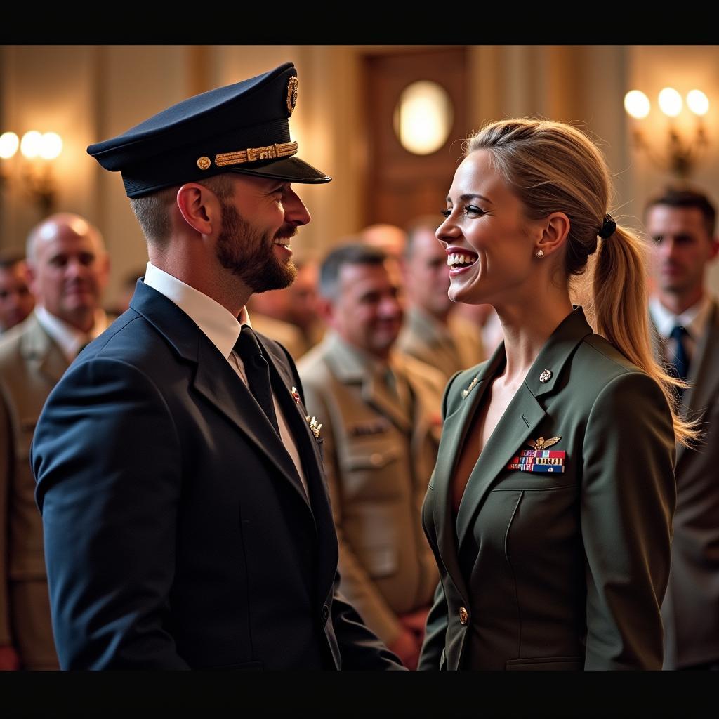 Chris Evans and Scarlett Johansson Performing During a USO Tour