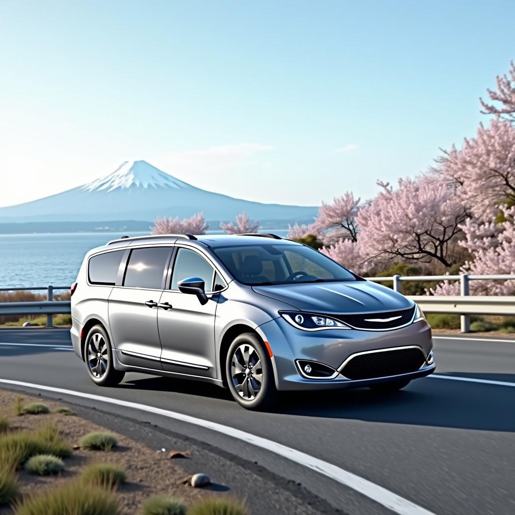 Chrysler Pacifica Hybrid on a scenic Japanese road trip