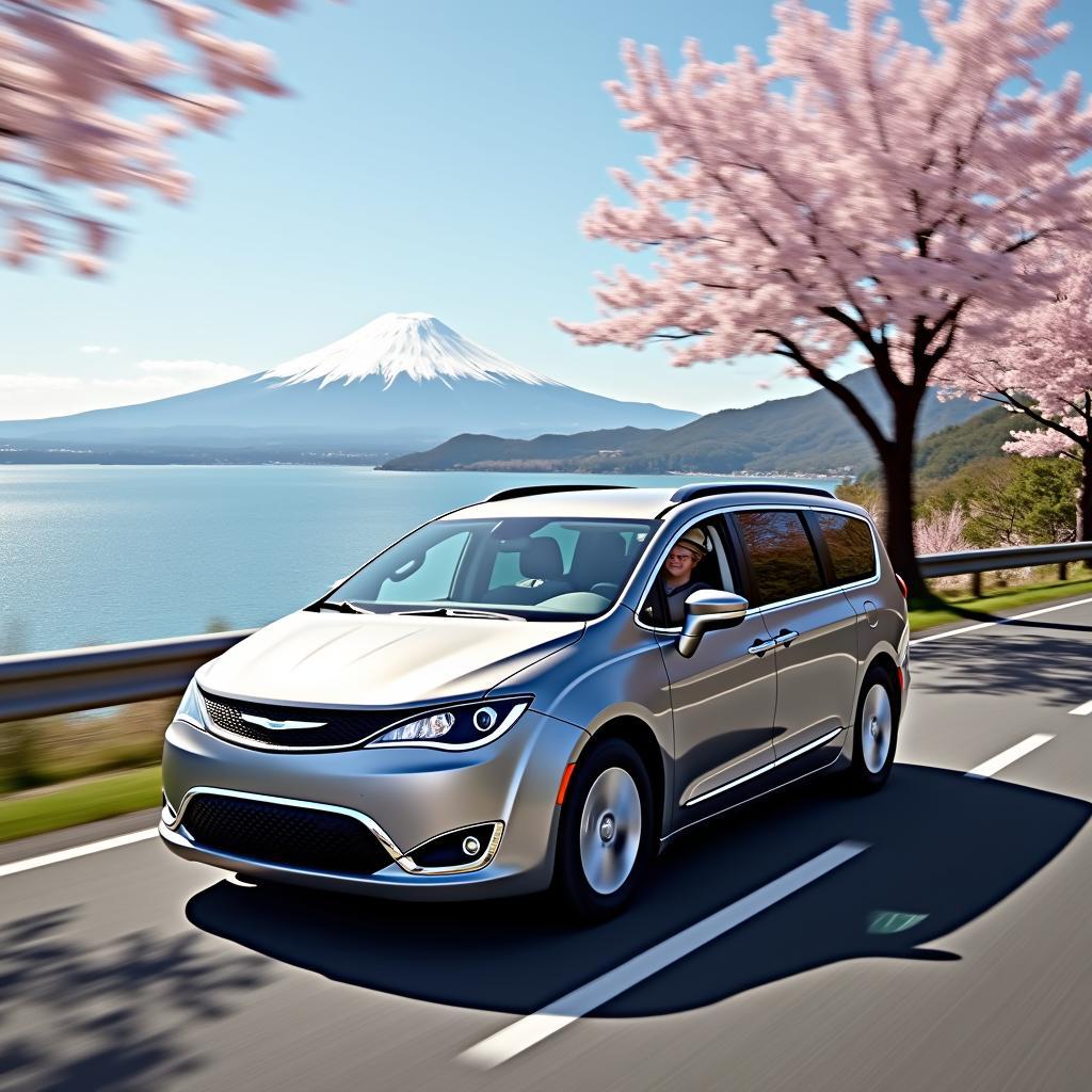 Chrysler Pacifica on a scenic Japanese roadtrip