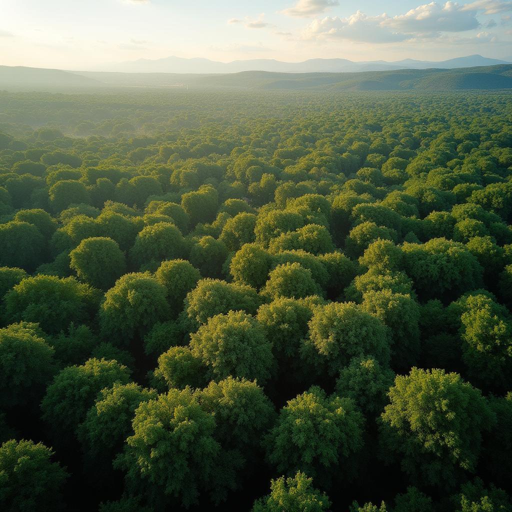 Aerial View of a Thriving Cork Forest