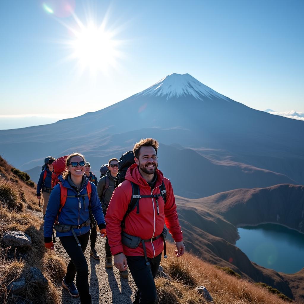 Corporate Team Hiking Mount Fuji