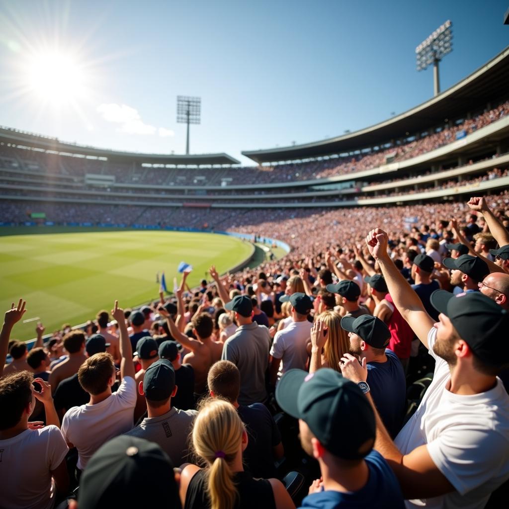 Cricket fans enjoying a match in New Zealand