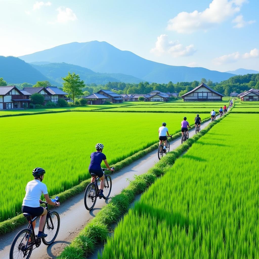 Cycling Japan Countryside Adventure Poster