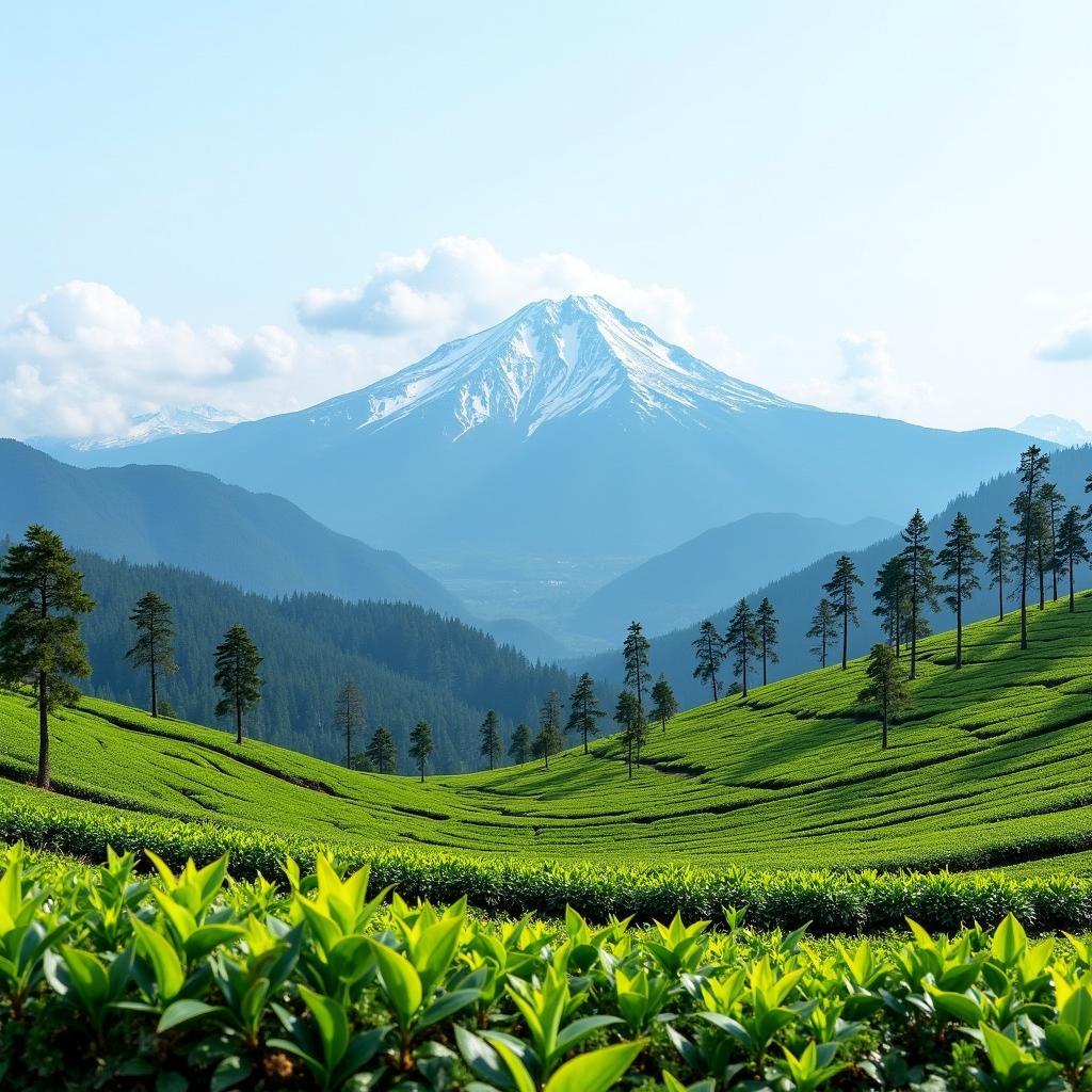 Darjeeling Tea Garden with Kanchenjunga View