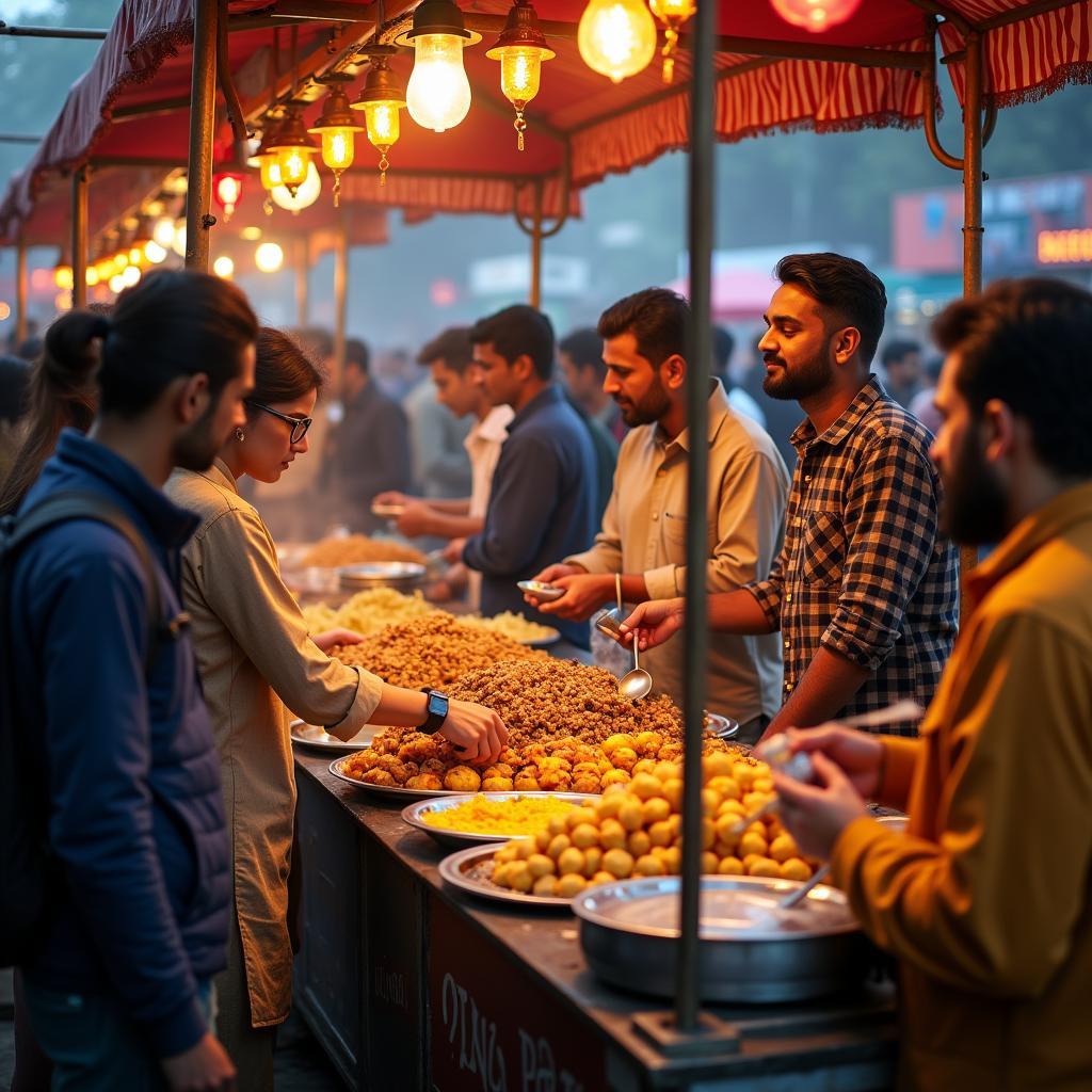 Delhi street food tour showcasing various snacks and chaat.