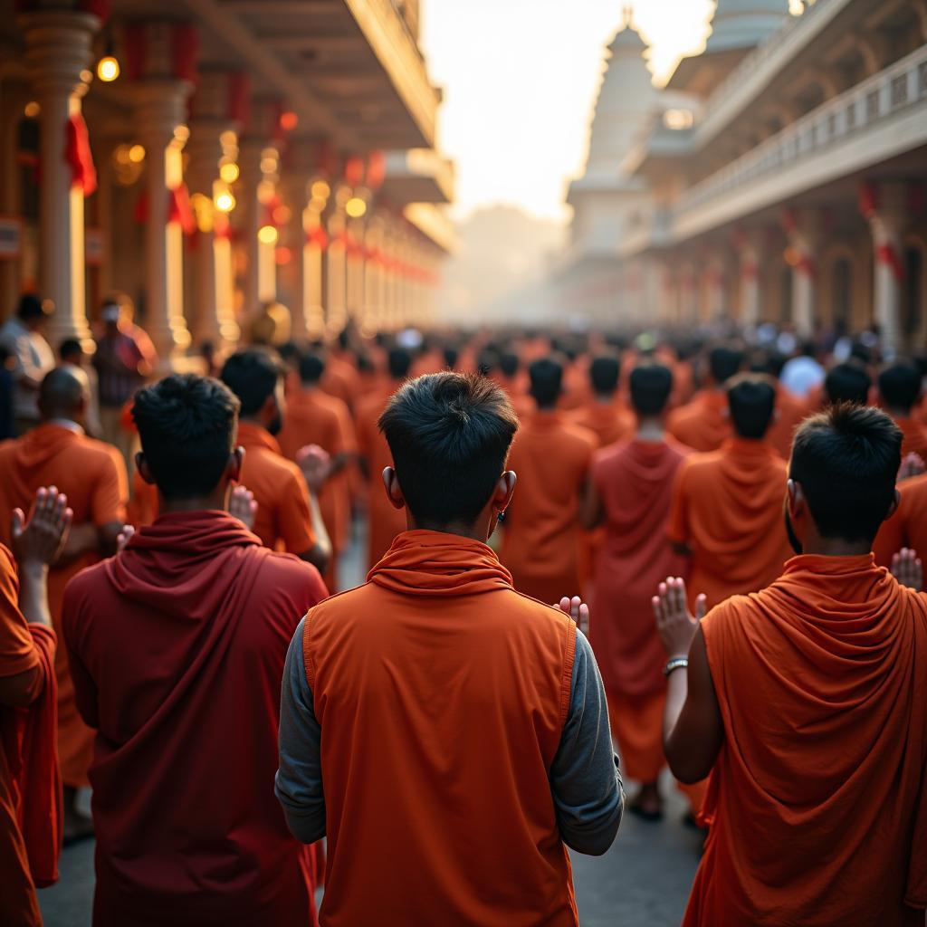 Devotees Praying at an Ashtavinayak Temple