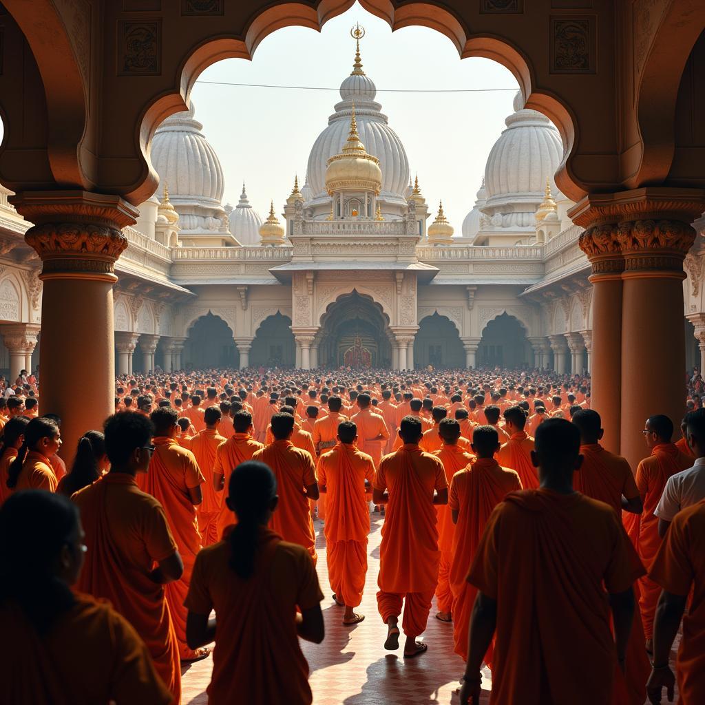 Devotees at Ram Mandir