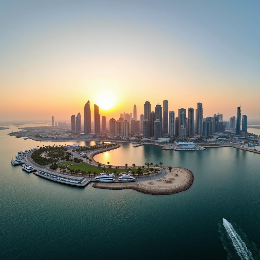 Doha Skyline during a City Tour, featuring The Pearl