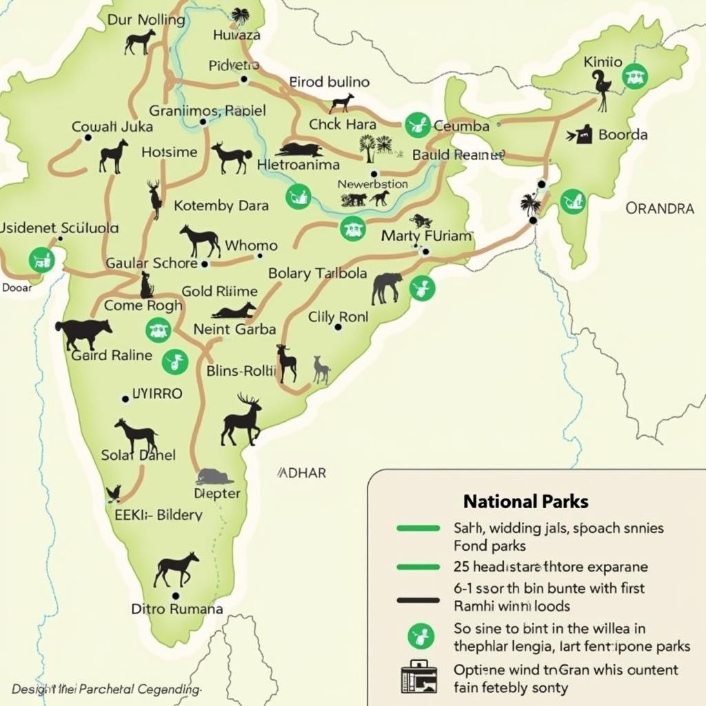 Map highlighting wildlife sanctuaries and national parks in Dooars, India