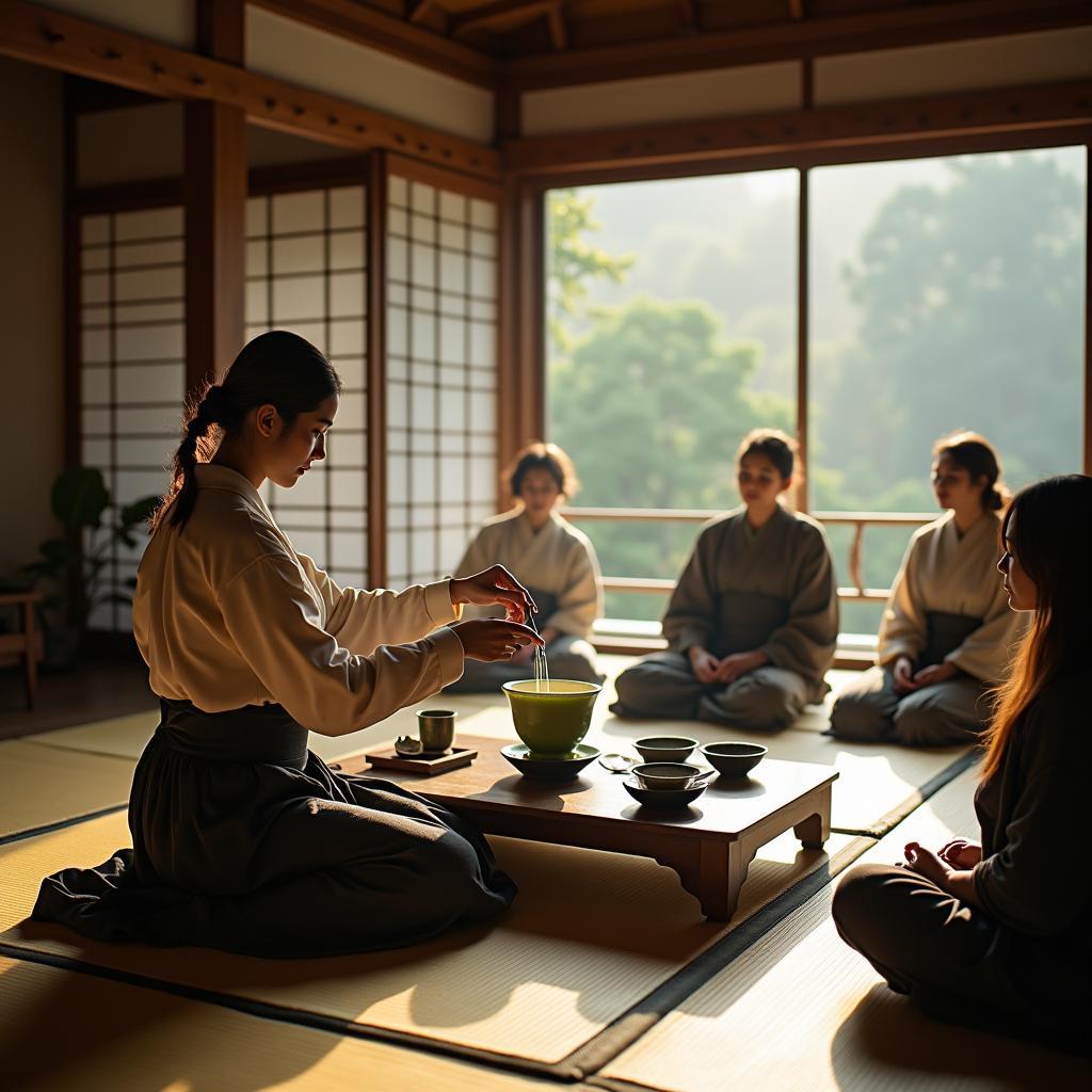 Participating in a traditional Japanese tea ceremony with EF Tours