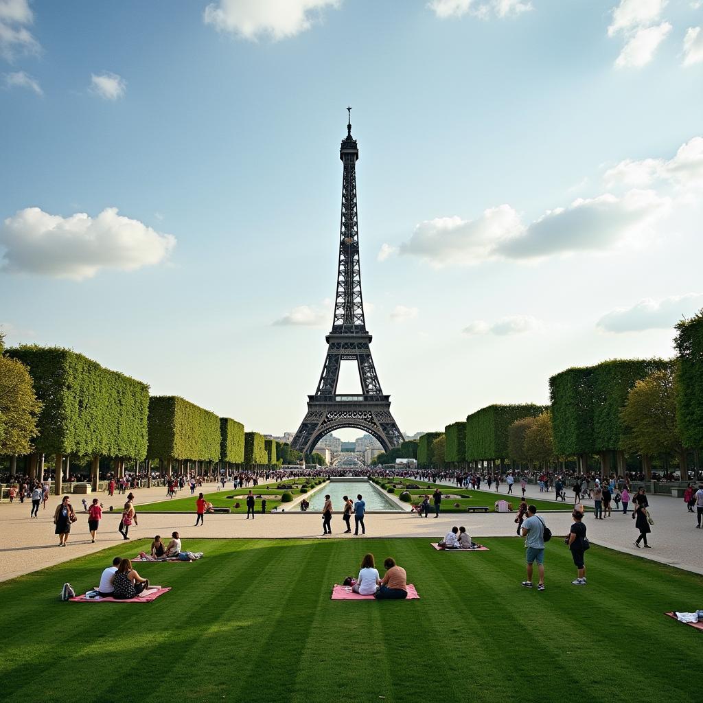 Eiffel Tower and Champ de Mars