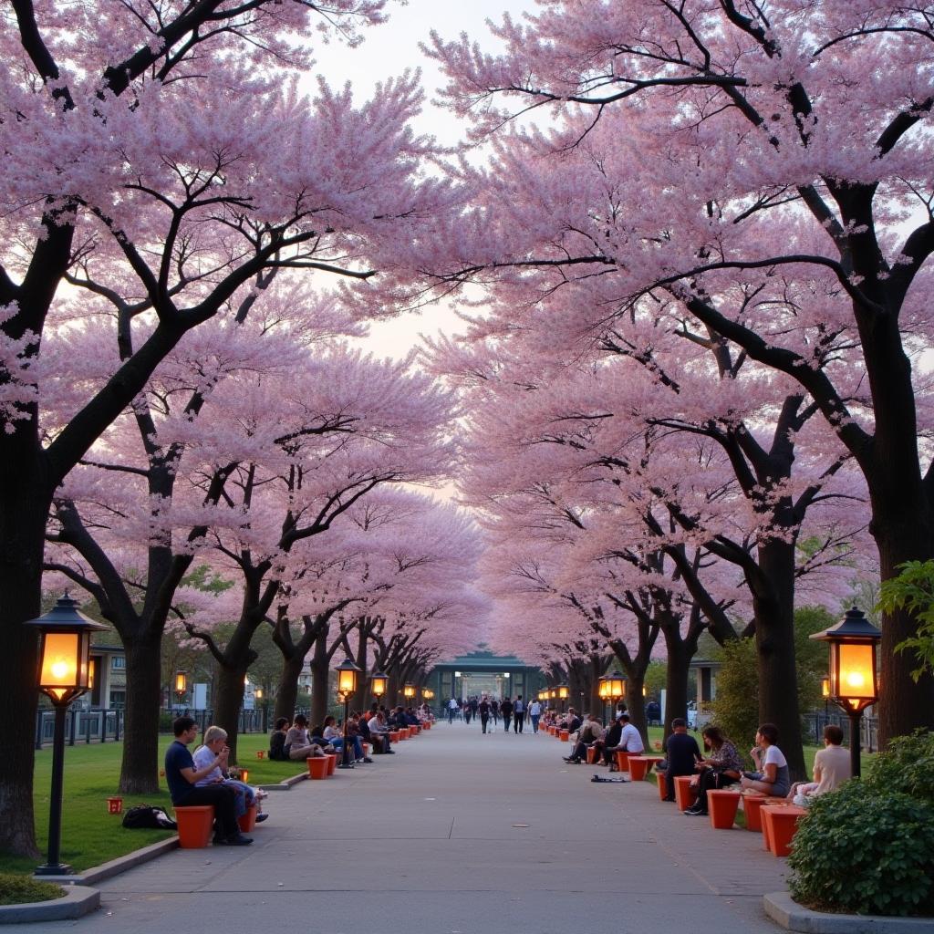 Enjoying Cherry Blossom Festival in Tokyo