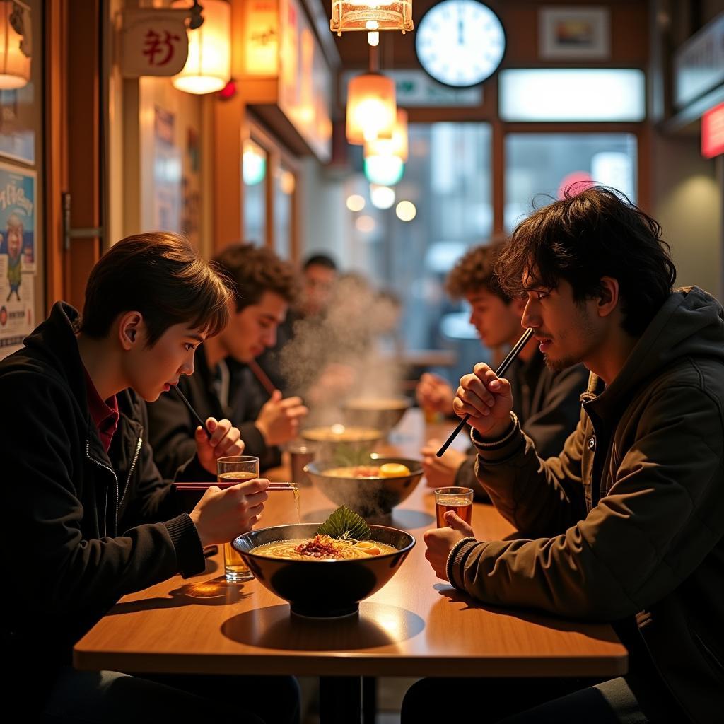 Enjoying Ramen After Arctic Monkeys Concert