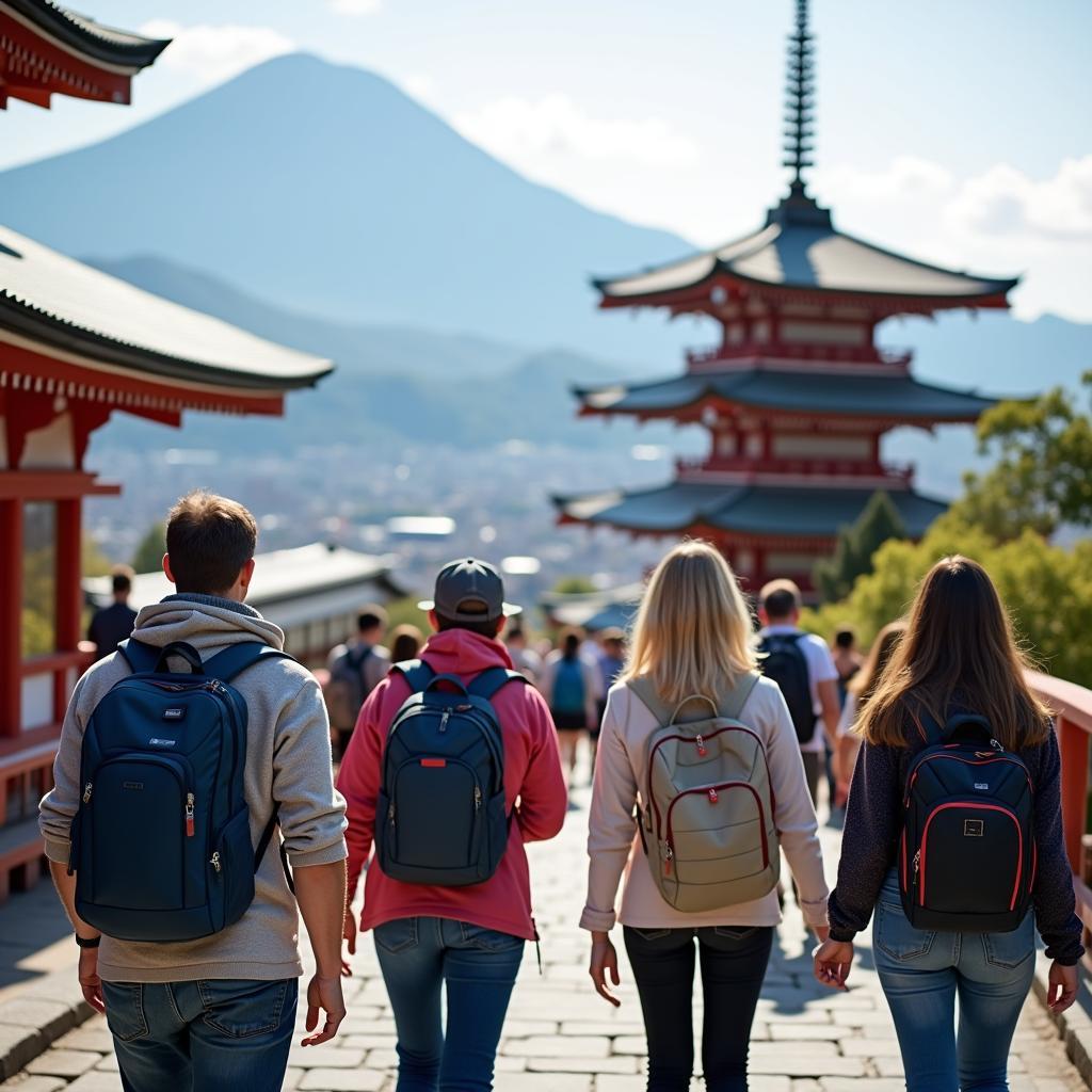 Traveling through Japan with a guided tour