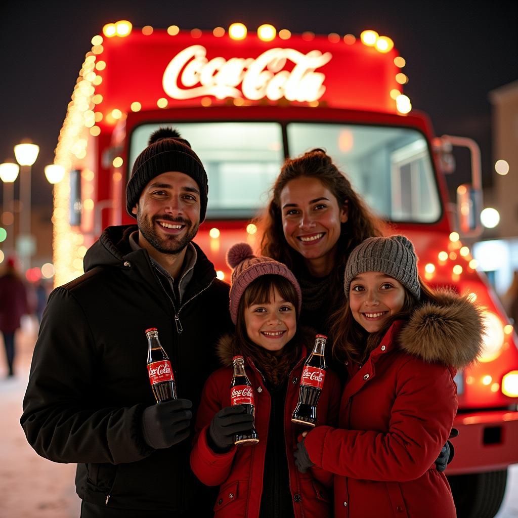 Family Enjoying Coca-Cola Truck in Japan 2017