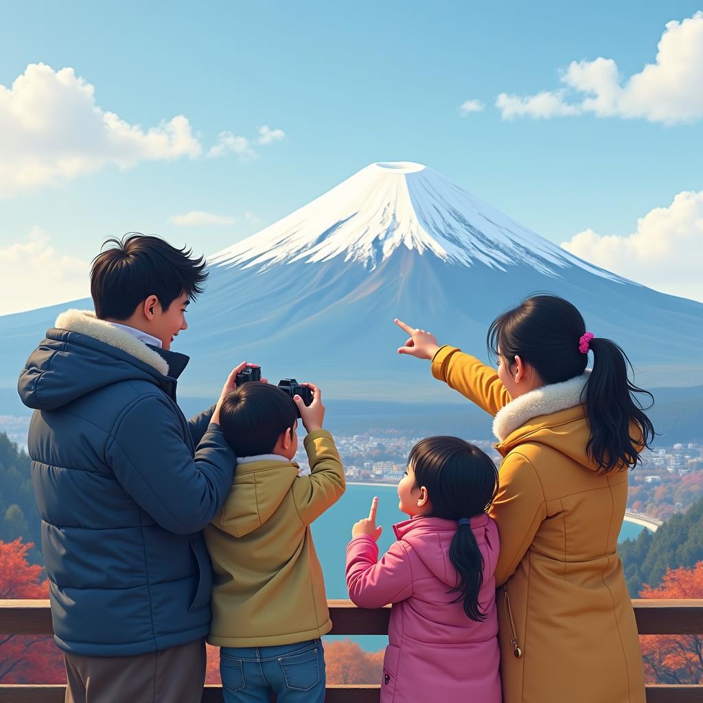 Family Enjoying Japan Tour