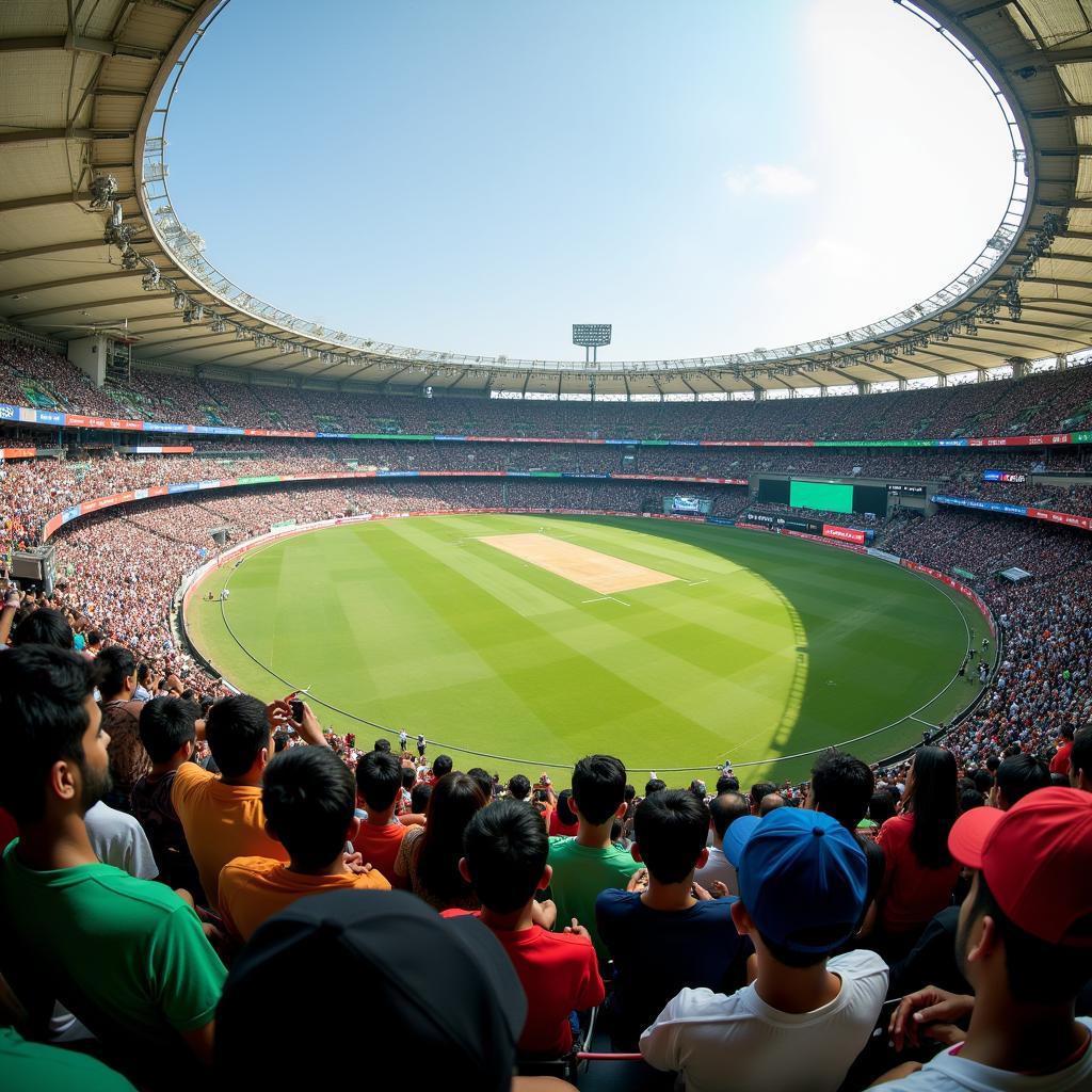 Fans at an India-Bangladesh Cricket Match