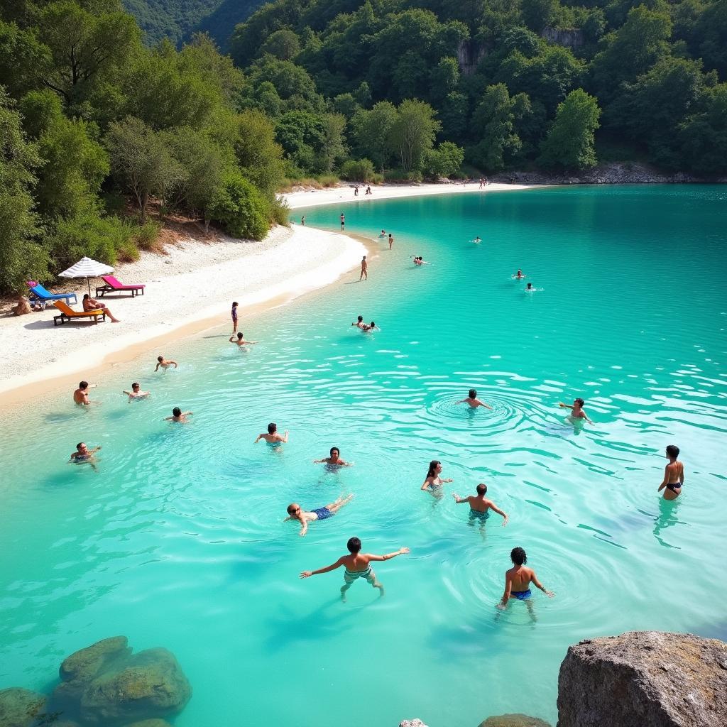 Swimming in Lake McKenzie, Fraser Island