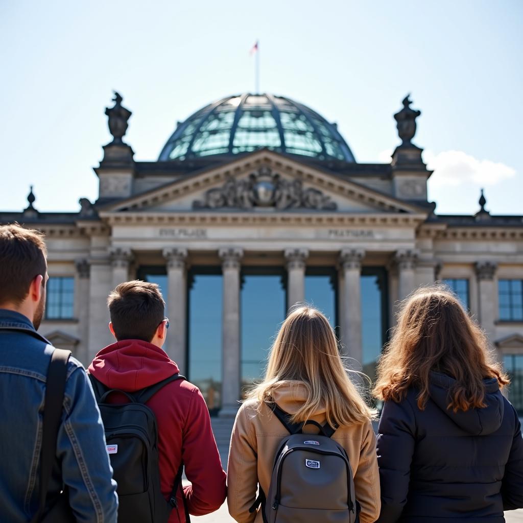 Reichstag Building during a Spanish free walking tour