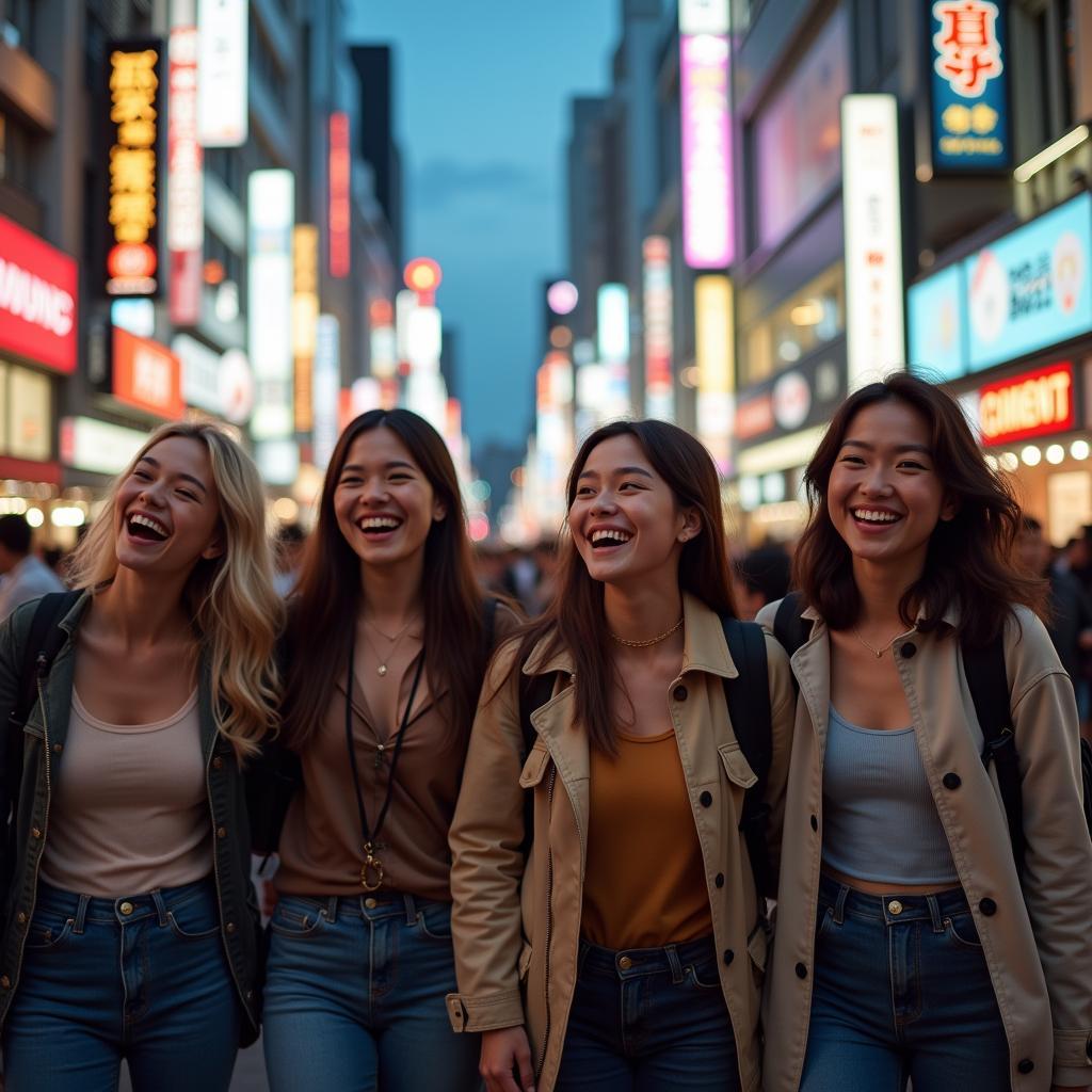 Friends Exploring Tokyo