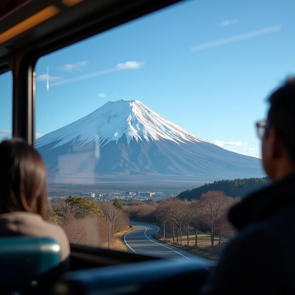 Mount Fuji View from the Bus Window