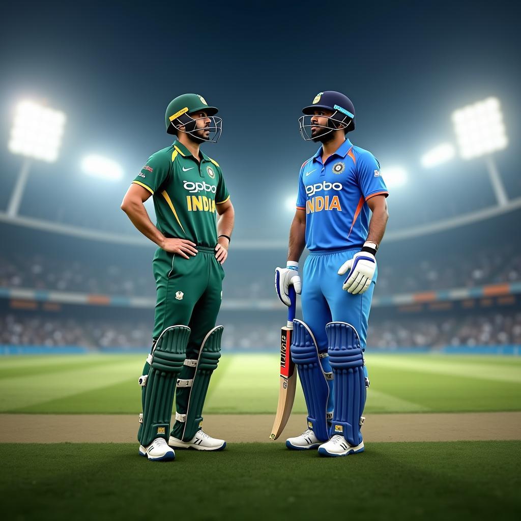 A hypothetical future cricket match between South Africa and India