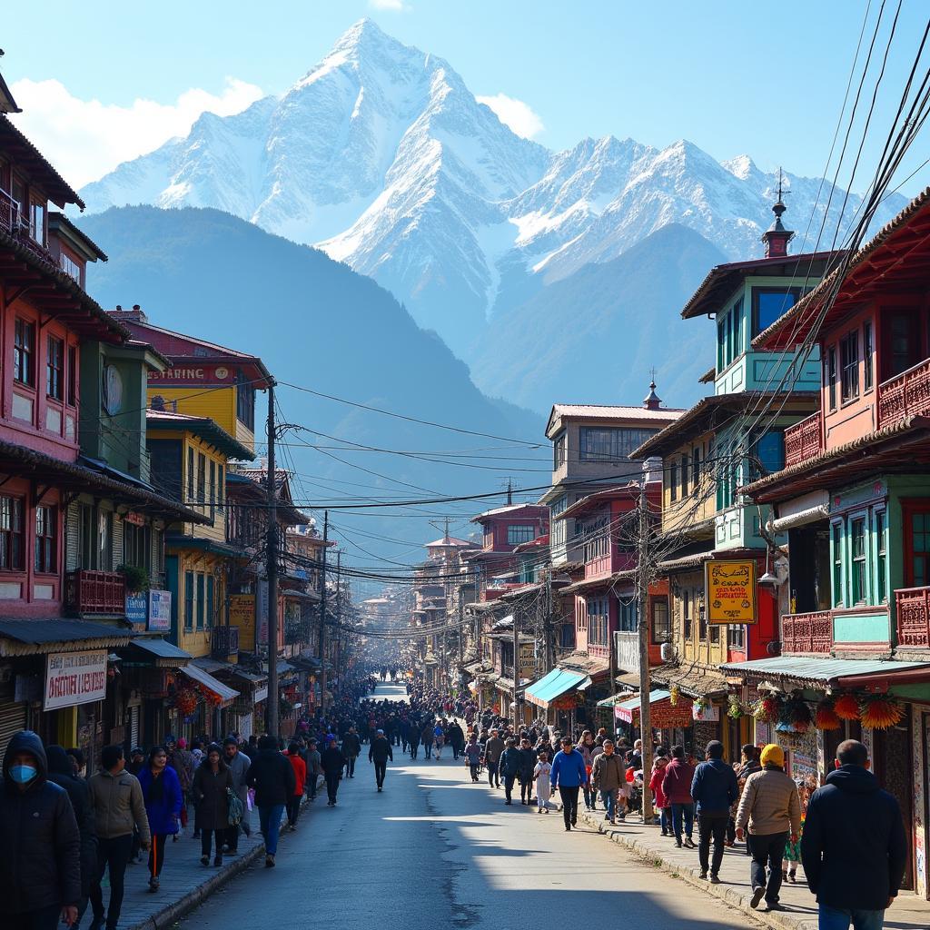 Gangtok City View with Kanchenjunga Mountain