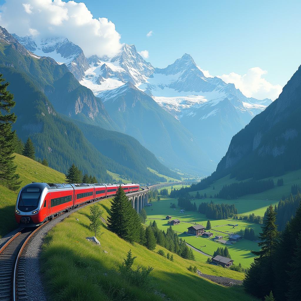 Scenic Train Journey through Germany, Austria, and Switzerland