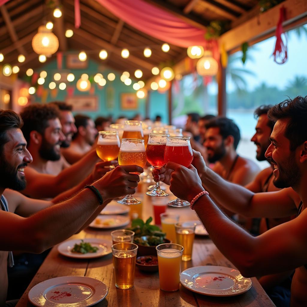 Bachelor group celebrating in Goa