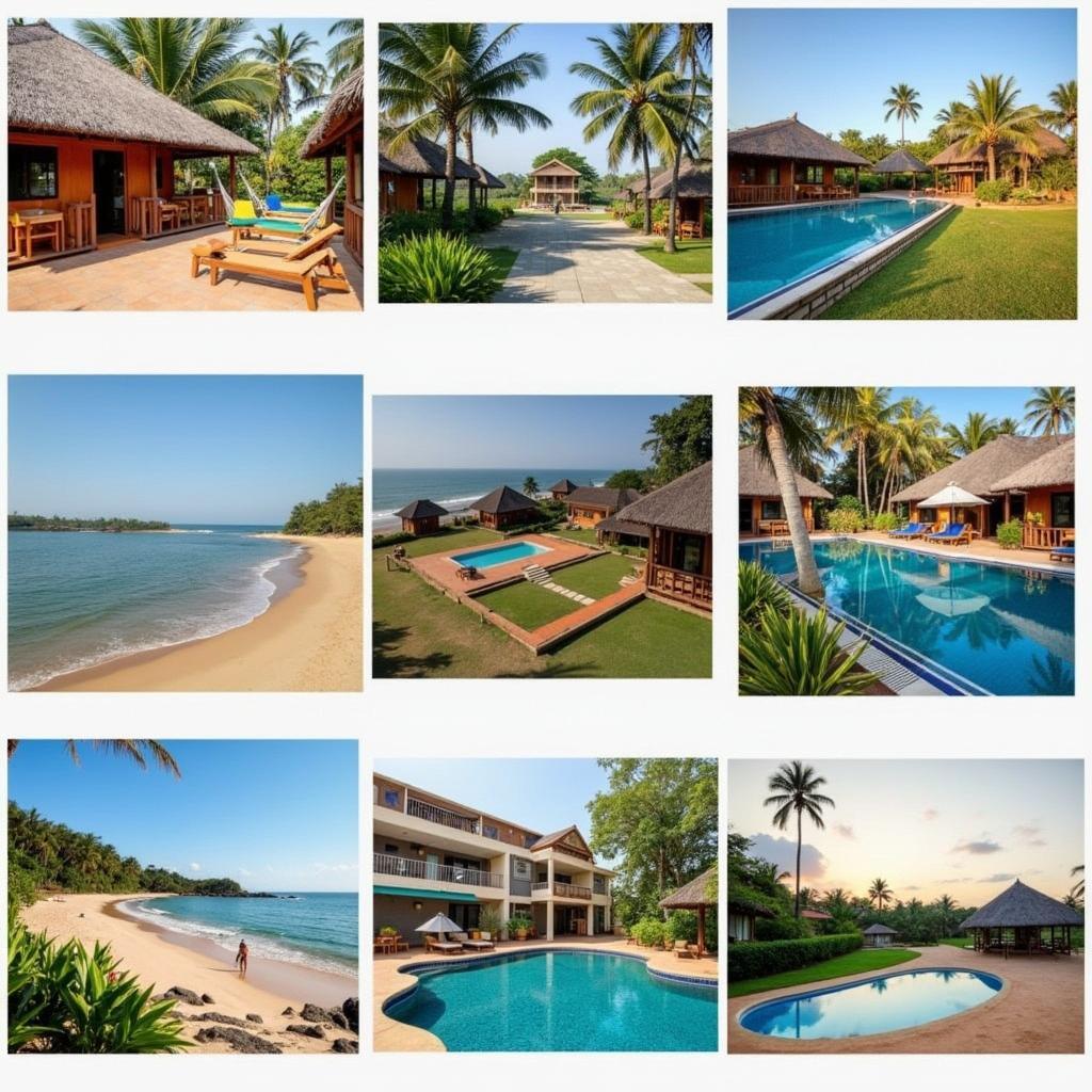 Various accommodation options in Gokarna, including beach huts and resorts.